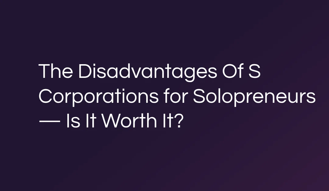 The Disadvantages Of S Corporations for Solopreneurs — Is It Worth It?